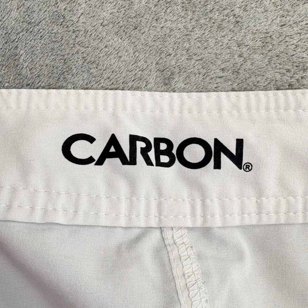 Carbon Mens 34 White Red California Republic Flag Board Shorts Cargo Pocket Surf
